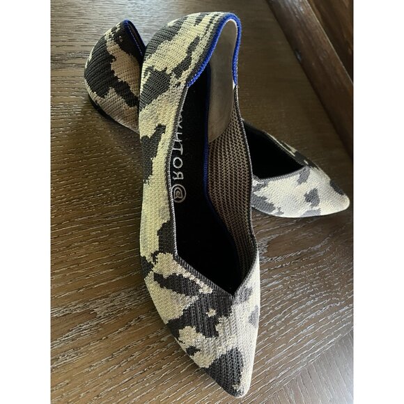 Rothy's The Point Ash Grey Camo Print Flats RARE RETIRED Size 10.5 - Picture 13 of 16